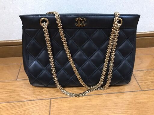 未使用品 貴重 シャネル マトラッセ ラムスキン ダブルフラップ ダブルチェーンショルダーバッグ BLK