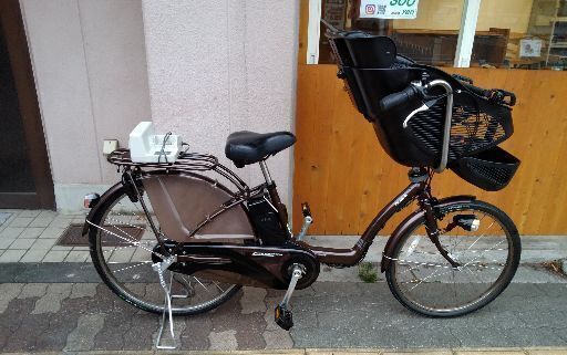 Panasonic Gyutto[ギュット](前)22吋/(後)26吋子供乗せ電動アシスト自転車 (新品)8.9Ahバッテリー+充電器/ブラウン