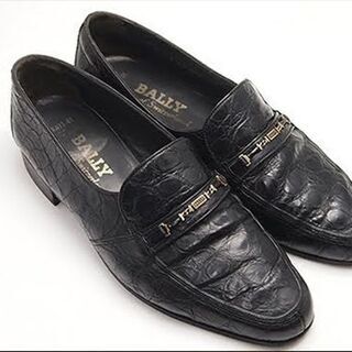 FA】スイス製 BALLY バリー Uチップ ラウンドトゥ レザー スリッポン 8E