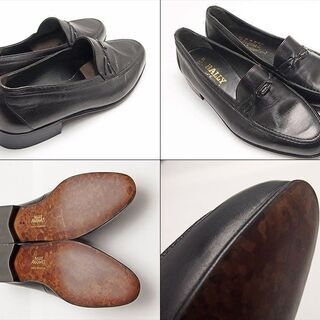 FA】スイス製 BALLY バリー Uチップ ラウンドトゥ レザー スリッポン 8E