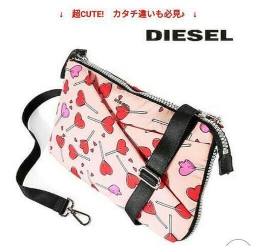 正規品 DIESEL 軽量 ショルダーバッグ ハートキャンディー柄