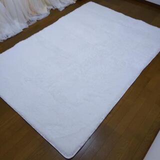 フランネルラグ 【 ホワイト Mサイズ 200cm × 14cm...