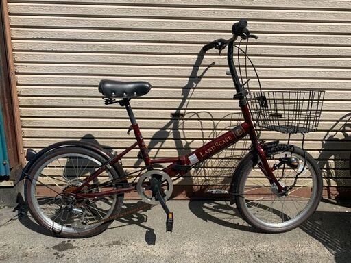 20インチ　折りたたみ自転車　6段ギア　LEDオートライト付き　中古美品