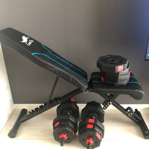 可変式ダンベル60kg(30kg×2)＆インクラインベンチ (直接受渡) インクラインベンチ 可変式ダンベル20Kg✖️2個 新品未使用