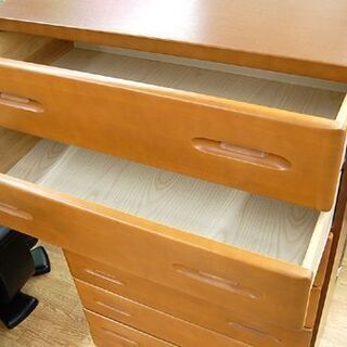 7段チェスト 幅80×奥行40×高さ129cm ブラウン系 衣類収納 タンス