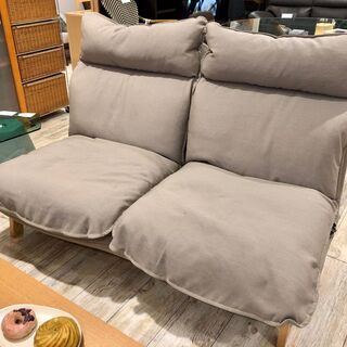 中古　無印良品　ハイバックリクライニングソファ　2シーター