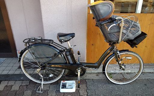BRIDGESTONE ANGELINO POSH 子供乗せ電動アシスト自転車(前輪22吋/後輪26吋) 8.1Ahバッテリー+充電器/カーキ