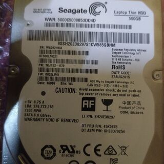seagate 2.5インチ 500GB HDD