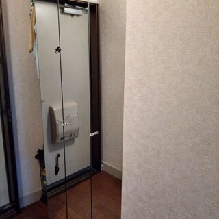 全面ミラー付き玄関収納　シューズボックス