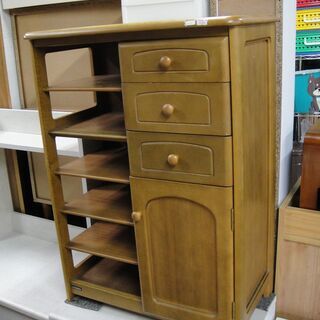 karimoku カリモク家具 FAX台 ファックス台 収納 引き出し 引き戸