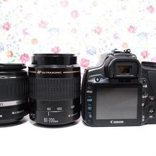 ★全国発送対応★【WiFiセットで楽々転送♪】Kiss X ダブルレンズ 望遠 セット