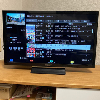 テレビ台、テレビ、DVDプレイヤー、録画出来る機械　４点セット