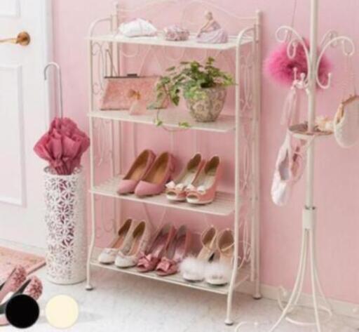 ラック 飾り棚 シューズラック 本棚 アイアン 白 可愛い 姫 ちゃんのり 南方の家具の中古あげます 譲ります ジモティーで不用品の処分