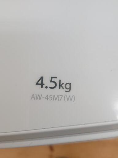 洗濯機 東芝 AW-45M7 2019年製 4.5kg