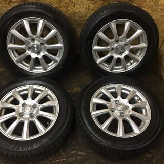 【YOKOHAMA ice GUARD iG50 PLUS 175/65R15】スタッドレス 4本【Weds JOKER 社外 15インチ 5.5J4HPCD100+42】バリ溝 アクア等　(VTY135) クレジットカード QR決済可能