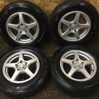 【BS BLIZZAK DM-V2 175/80R15】スタッドレス 4本【Weds Treffer 社外 15インチ 5.5J5HPCD114.3+41】バリ溝 パジェロミニ等　(VTY137) クレジットカード QR決済可能