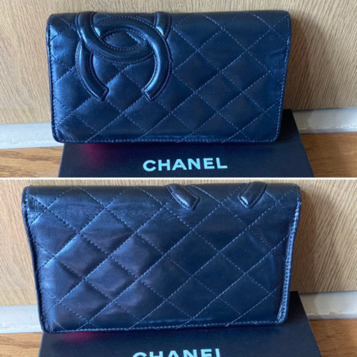 CHANEL カーボン長財布