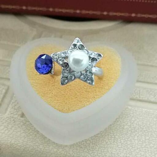 スター リング 青色石がかわいい