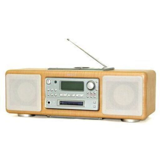 【美品】AIWA CSD-NS5MD ホワイトウッド　MD/CD/チューナ搭載ポータブルステレオシステム　MDLP対応