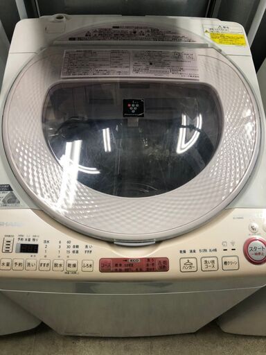 ☆中古 激安！！ SHARP　洗濯機　8ｋｇ　ES-TX8AKS形　2017年製　DI005　￥28,000！！