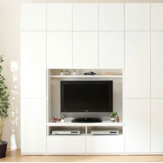 ニトリ テレビ台 鏡面 ホワイト テレビボード 壁面収納 白