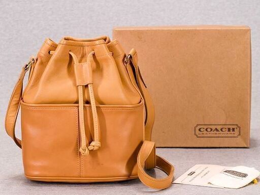【FA】COACH コーチ 斜め掛け レザー ショルダー  タン