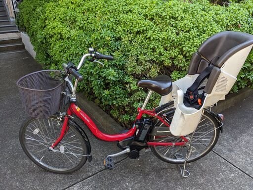 赤い電動自転車　美品
