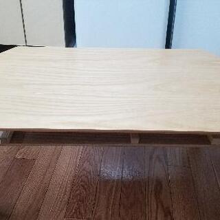 【ネット決済】木製ローテーブル すのこ棚付き
