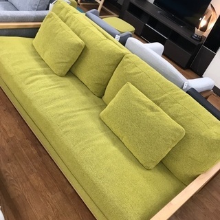 カリモク 木枠ソファー 状態◎ ファブリック仕様でストレス無しの逸品です！ - ソファ
