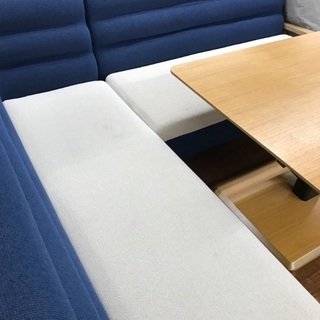 ソファーダイニングのセット品 ナチュラル×ブルーの爽やかなカラーリング