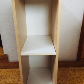 細形 2段 白 カラーボックス 高さ59×幅20.1×奥行29