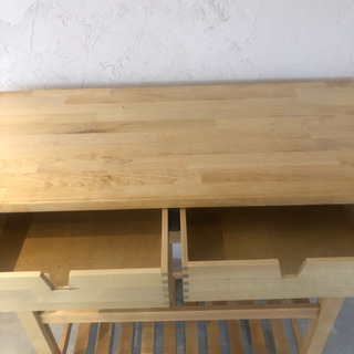 IKEA wood ワゴン 未使用組立完成品