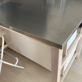 掲載9/20まで】ニトリ ワークテーブル シナモ ステンレス作業台