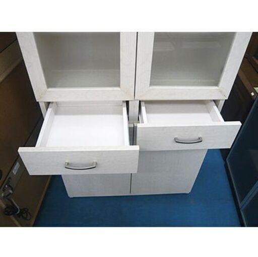 札幌【まっ白い食器棚】幅80cm コパン80 ホワイト 白 キッチン収納 本郷通店
