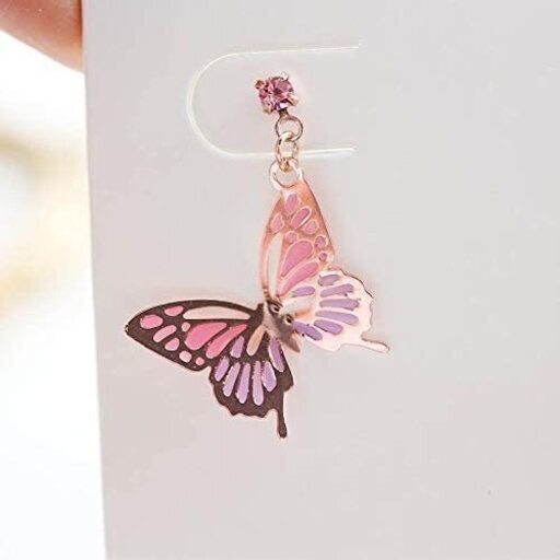 新品 ピアス 和風 蝶 非対称 手作 り油滴エナメル 神秘的な色の蝶 ゆれる可愛 手作り Mt 池袋のアクセサリー ピアス の中古 古着あげます 譲ります ジモティーで不用品の処分