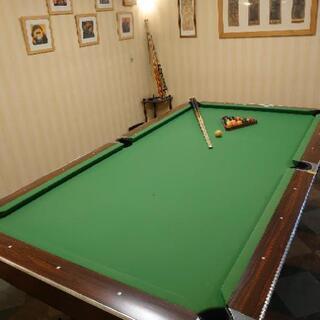 【取引決定しました】本格９ft ビリヤードテーブル付属品付　ボールリターン型　引取り可能な方 取引決定しました】本格9ft ビリヤードテーブル付属品付 ボール