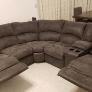 アメリカ家具　リクライニング付きL字型4～5名掛けソファー