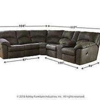 アメリカ家具　リクライニング付きL字型4～5名掛けソファー