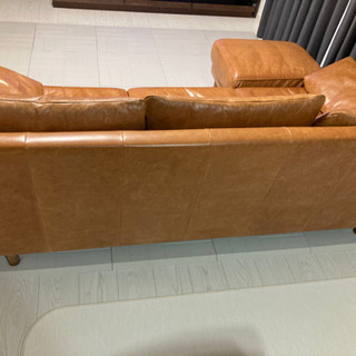 unico VINT(ヴィント)レザーソファ　3シーター　オットマン付き