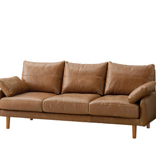 unico VINT(ヴィント)レザーソファ　3シーター　オットマン付き