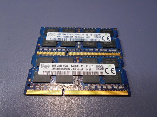 SKhynix 16GB DDR3 PC3L-12800S 8GBx2 ② ノートPC用メモリ
