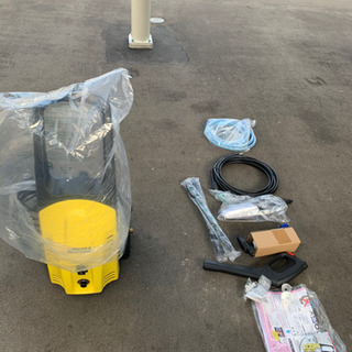 【掃除楽々、格安ほぼ新品】一回のみ使用、説明書箱あり、ヒダカ 高圧洗浄機 HK-1890 2点セット（延長高圧ホース10m + ウォッシュブラシセット)（50/60Hz別）