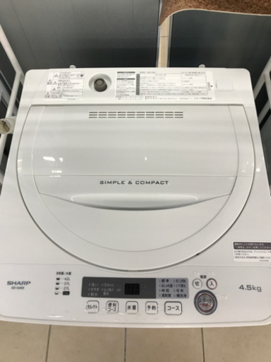 SHARP ES-G4E6 2019年製 4.5kg 洗濯機