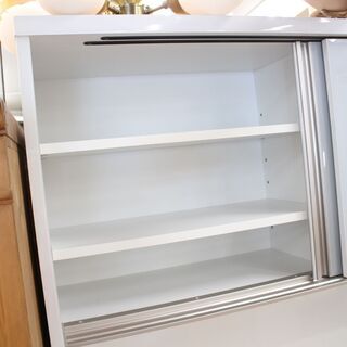 店R465)【美品】高橋木工所 食器棚 キッチンボード 120オープン 幅120 奥