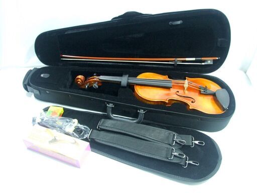 メンテ済み ドイツ製 4/4 高音質 カールヘフナー 1960年代頃 裏板 1P 虎杢 3角ケース フェルナンブーコ弓 肩当 松脂セット アジャスター内蔵テールピース 愛知県清須市 手渡し 全国発送対応 中古バイオリン 管理2294 メンテ済み ドイツ製 4/4 高音質 カールヘフナー 1960年代頃 裏板 1P