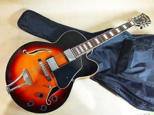 【苫小牧バナナ】Ibanez/アイバニーズ フルアコ エレキギター BOXギター AF75-BS-12-01 ソフトケース付き 音出しOK♪