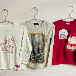 ◆子供服110 .120女の子 ロングTシャツ トレーナー 3枚セット