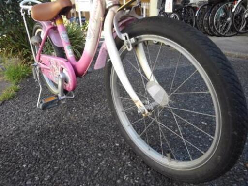 中古子供自転車１１４２　ディズニープリンセス　１８インチ　ギヤなし　 身長１０６㎝から　補助輪取り付け１１００円