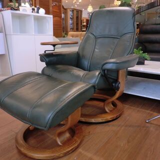 【中古美品】自社配送＆設置可能　EKORNES (エコーネス)　ストレスレスチェア　革張り
