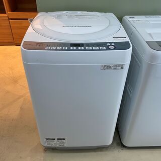 SHARP 全自動洗濯機 7kg 2019年製 ES-T711-W 風乾燥付き SHARP 洗濯機 中古 シャープ ES-T711-W 2019年製 7.0kg ホワイト